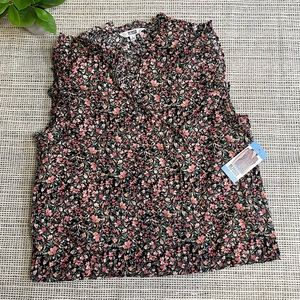 BB Dakota Steve Madden Ditsy floral multicolored blouse sleeveless Large